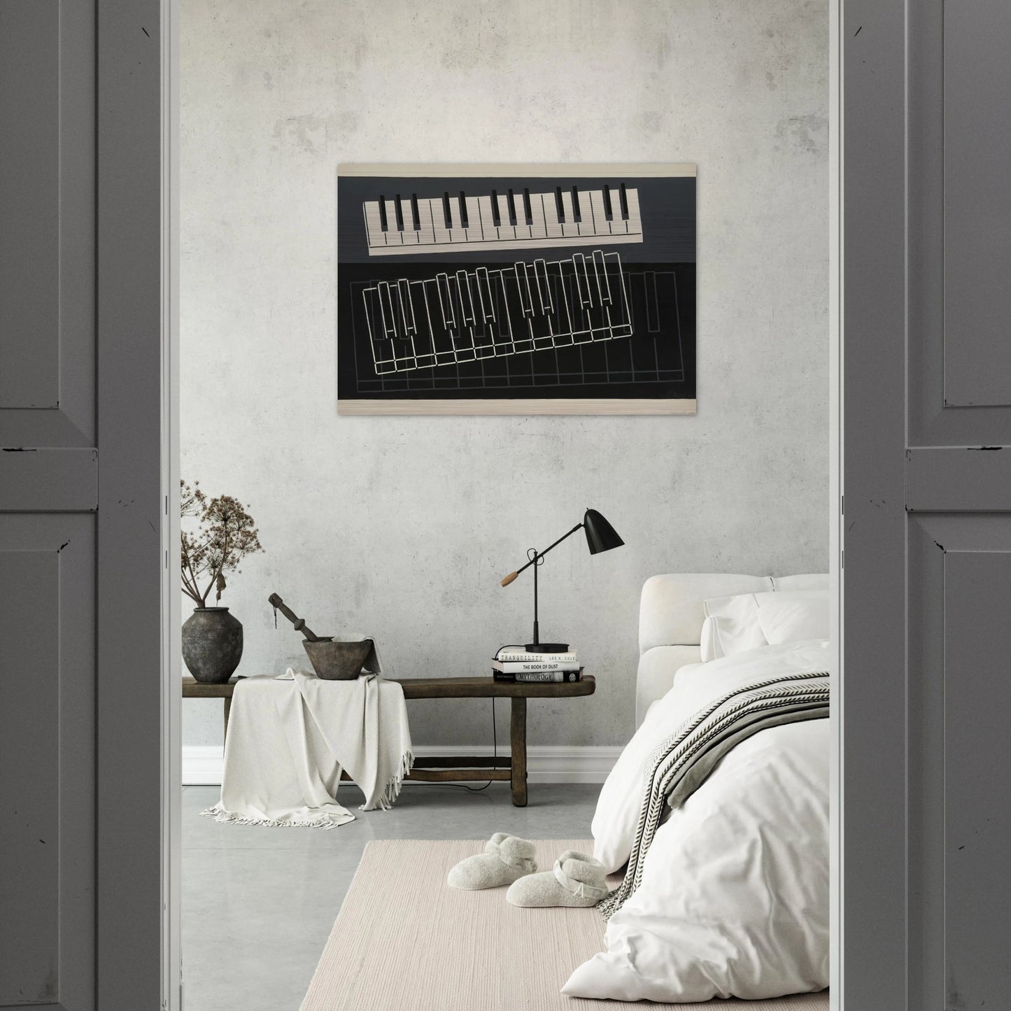 PIANO KEYS 1932 - Josef Albers Brushed Aluminum Print - 70x100 cm / 28x40 inches | Josef Albers Aluminum Print | Josef Albers Prints