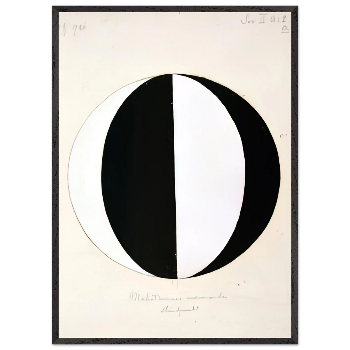Hilma af Klint - THE MAHATMAS PRESENT STANDING POINT SERIES II NO 2A 1920 Wall art - 13x18 cm / 5x7 inches - Premium Wooden Framed Poster With Fine Art Paper-canvas - White frame