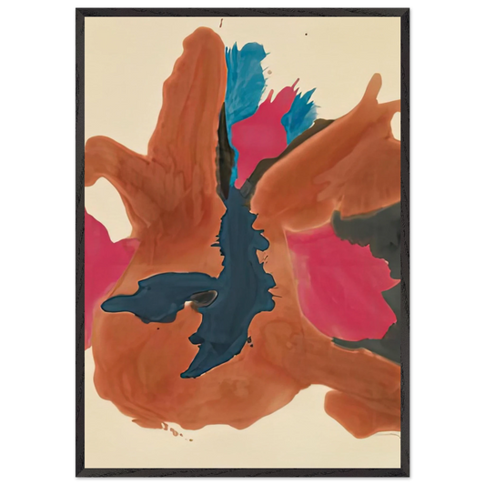 Pink Lady 1963- - Helen Frankenthaler 70x100 cm / 28x40 inches Framed Art Print – Black Wooden Frame