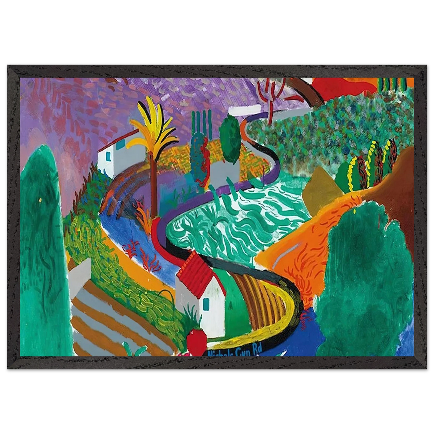 David Hockney - David Hockney Wall art - 30x40 cm / 12x16 inches - Premium Wooden Framed Poster With Fine Art Paper-canvas - Wood frame