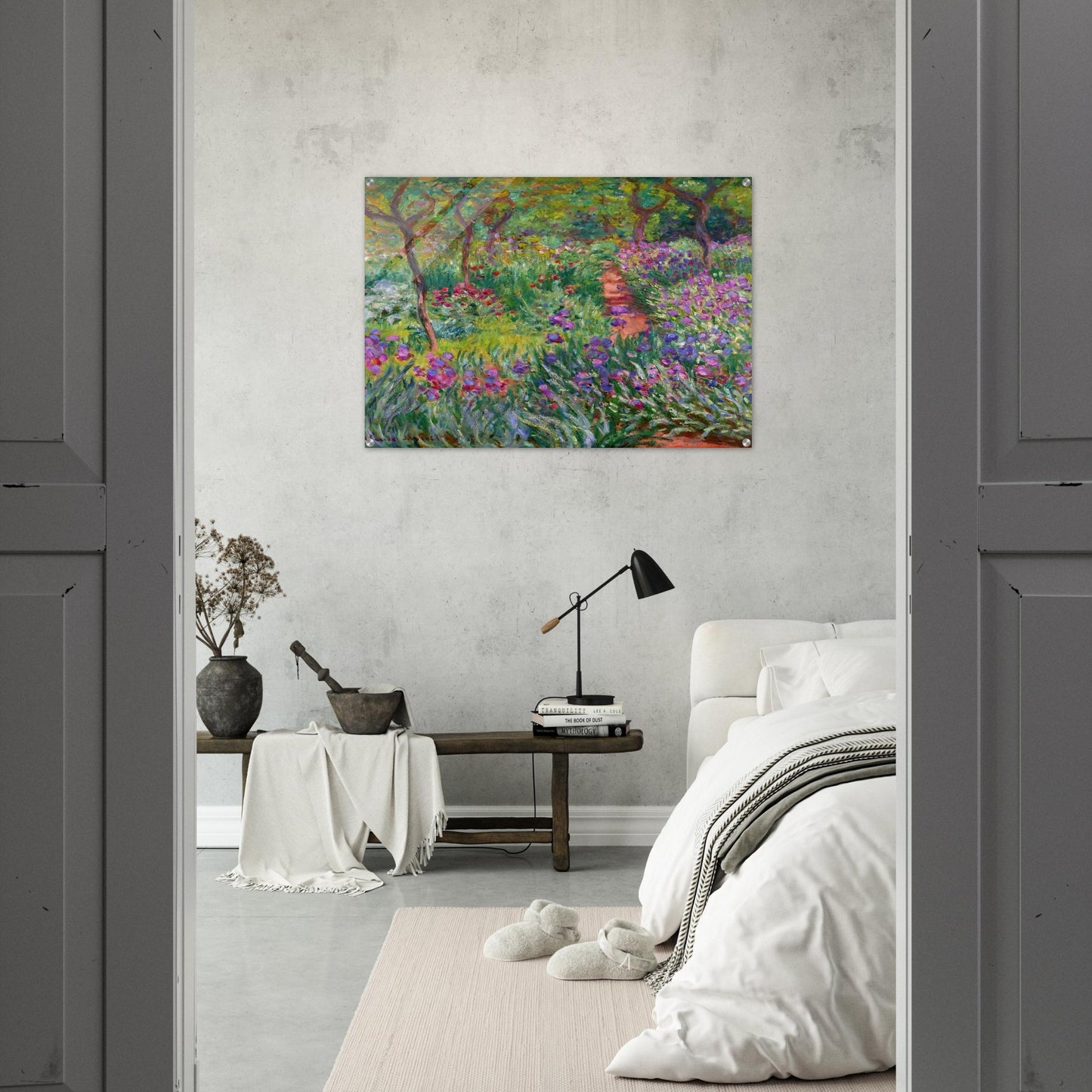 The Iris Garden at Giverny - claude monet Acrylic Print - 70x100 cm / 28x40″ inches | claude monet Wall Art | claude monet Prints