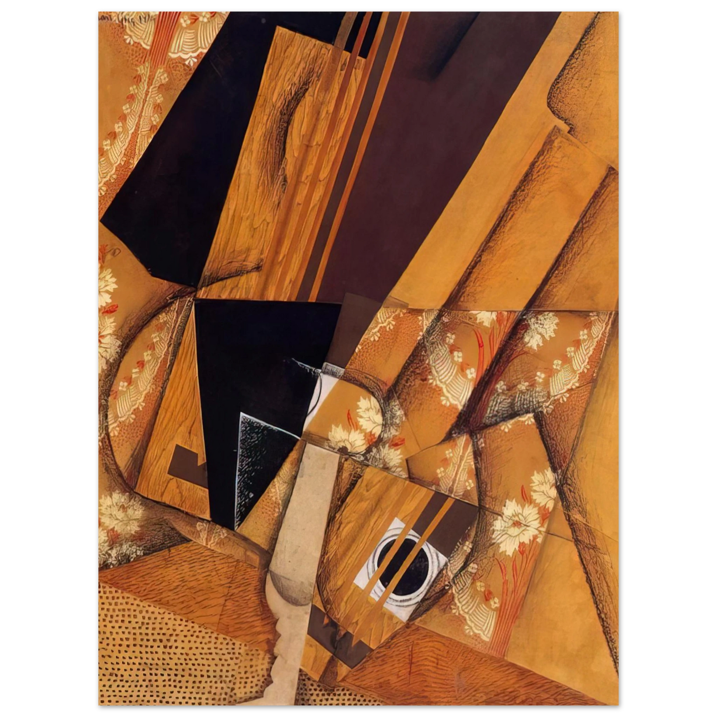 Juan Gris - GUITAR AND GLASS 1914  75x100 cm / 30x40inches Fine Art Poster
