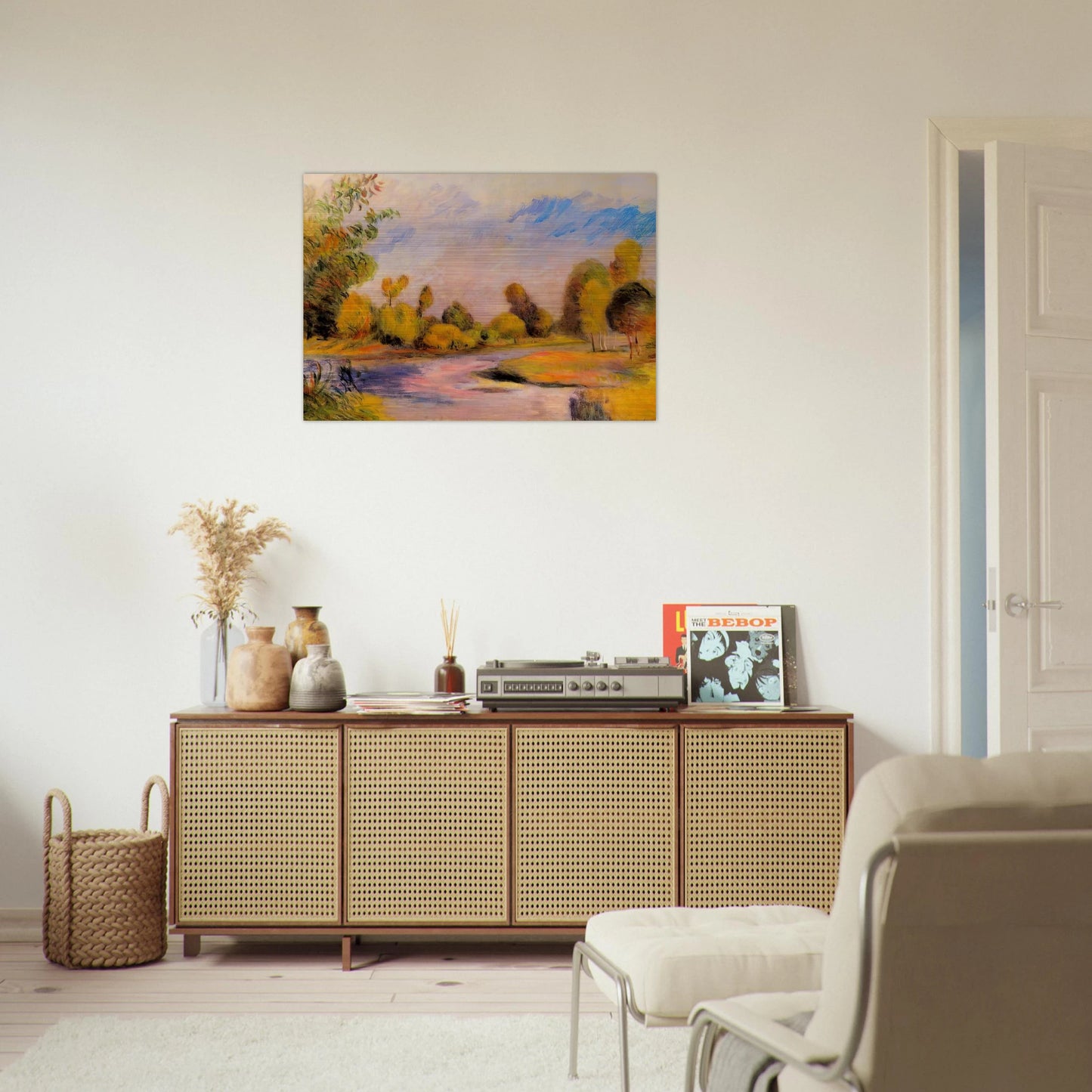 Banks of a River - Pierre-Auguste Renoir Brushed Aluminum Print - 70x100 cm / 28x40 inches | Pierre-Auguste Renoir Aluminum Print | Pierre-Auguste Renoir Prints