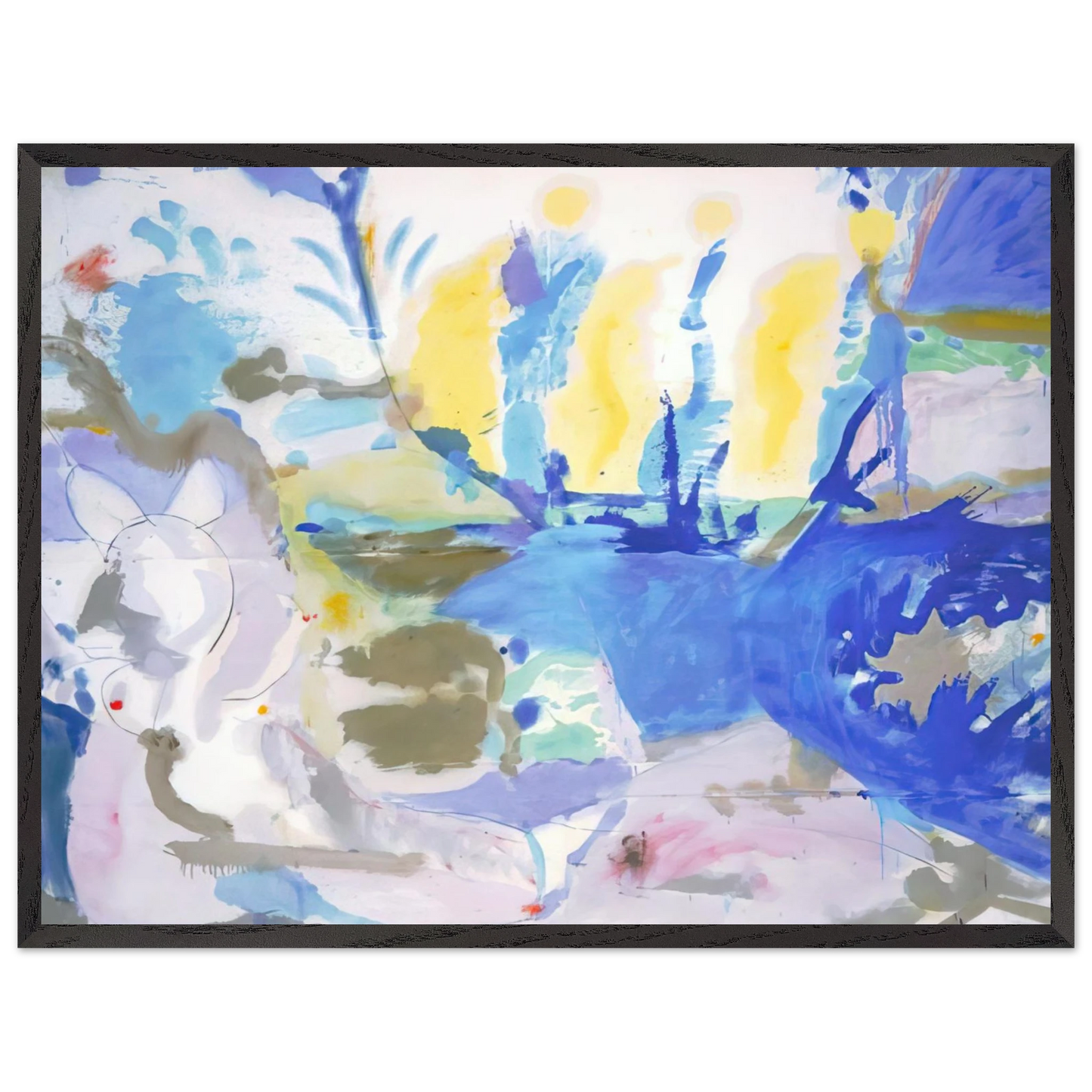 Helen Frankenthaler - Basque Beach - 1958 Wall art - 70x100 cm / 28x40 inches - Premium Wooden Framed Poster With Fine Art Paper-canvas - Wood frame