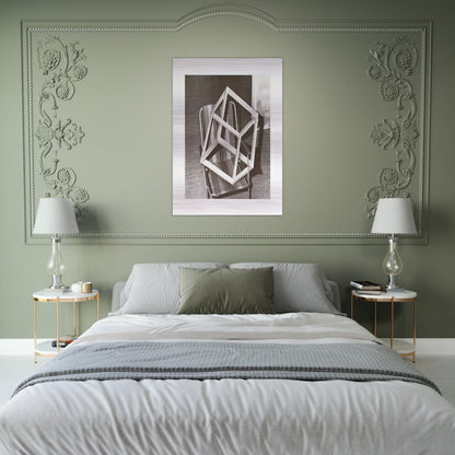 CUBE ON LAWNCHAIR - Gerhard Richter Brushed Aluminum Print - 70x100 cm / 28x40 inches | Gerhard Richter Aluminum Print | Gerhard Richter Prints