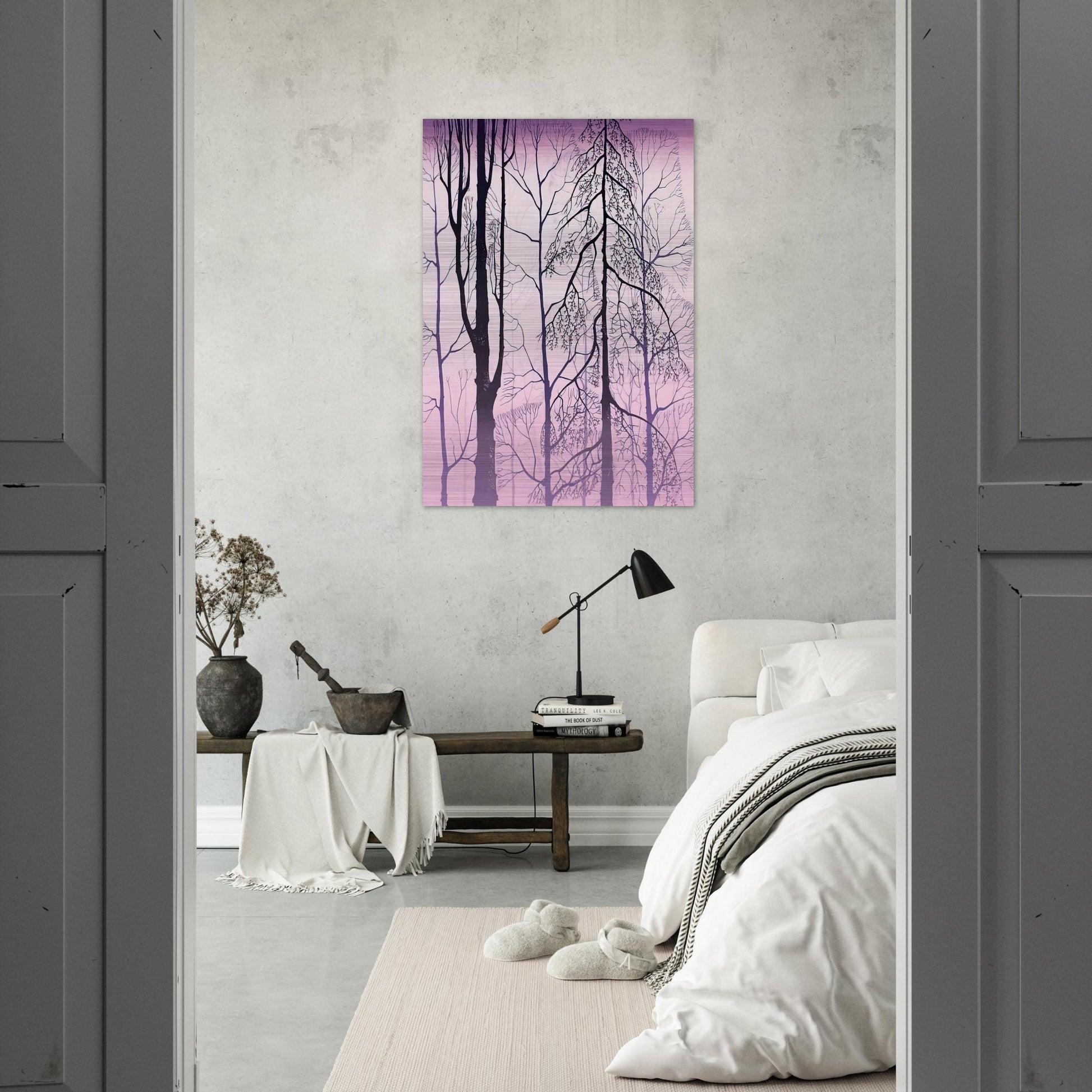 Winter woods - Eyvind Earle Brushed Aluminum Print - 70x100 cm / 28x40 inches | Eyvind Earle Aluminum Print | Eyvind Earle Prints