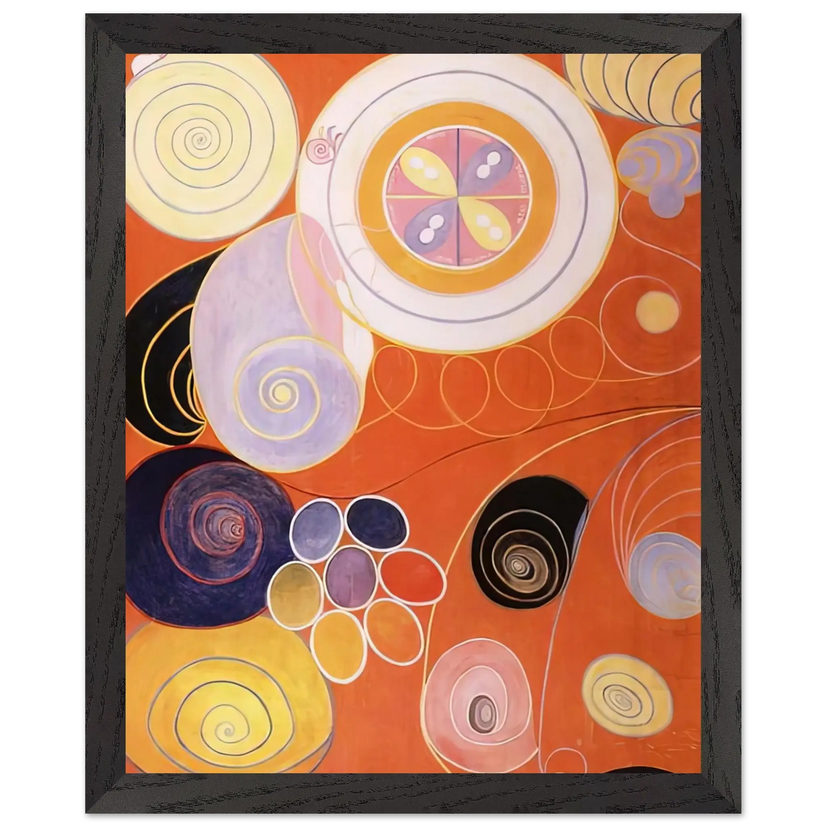 Hilma af Klint - THEY TENS MAINSTAY IV 1907 Wall art - 27x35 cm / 11x14 inches - Premium Wooden Framed Poster With Fine Art Paper - White frame