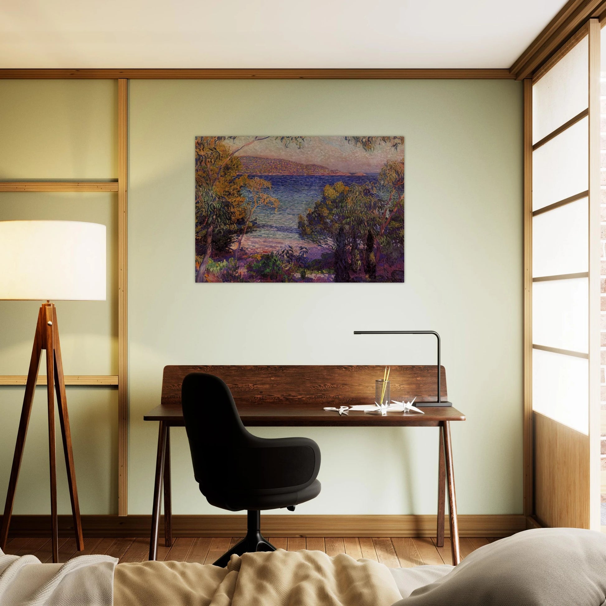 PINES AND EUCALYPTUS AT CAVELIERI 1905 - Theo van Rysselberghe Brushed Aluminum Print - 70x100 cm / 28x40 inches | Theo van Rysselberghe Aluminum Print | Theo van Rysselberghe Prints