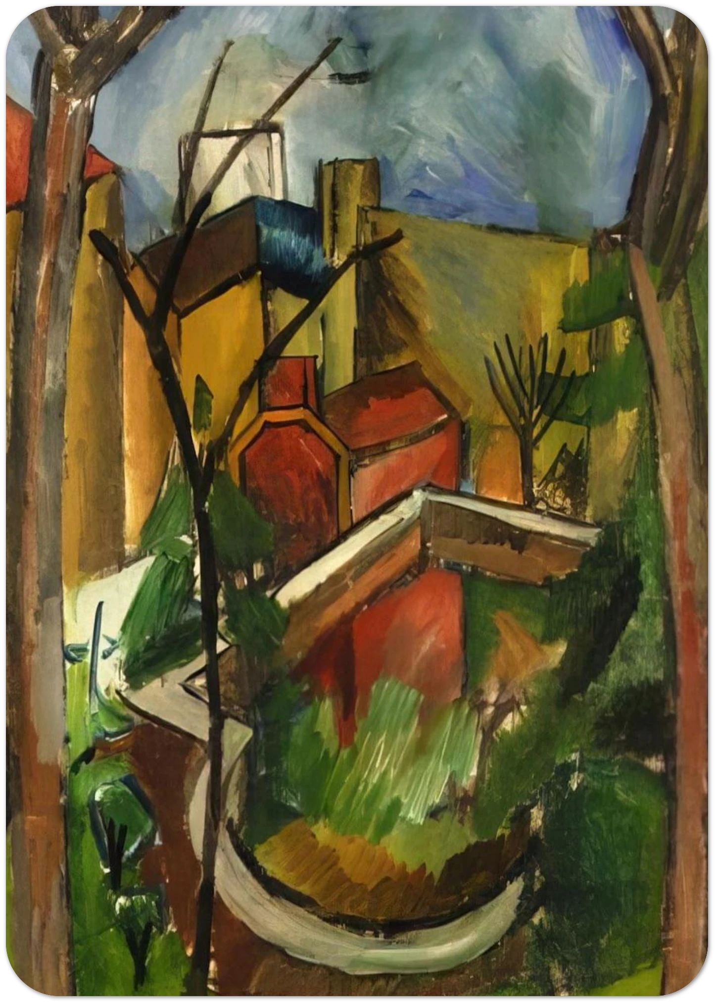LANDSCAPE OF FALAISE 1910 By Raoul Dufy Pack of 10 Post Cards | Raoul Dufy Post Cards | A6 (10.5 x 14.8 cm) - 4.1 x 5.8 inches