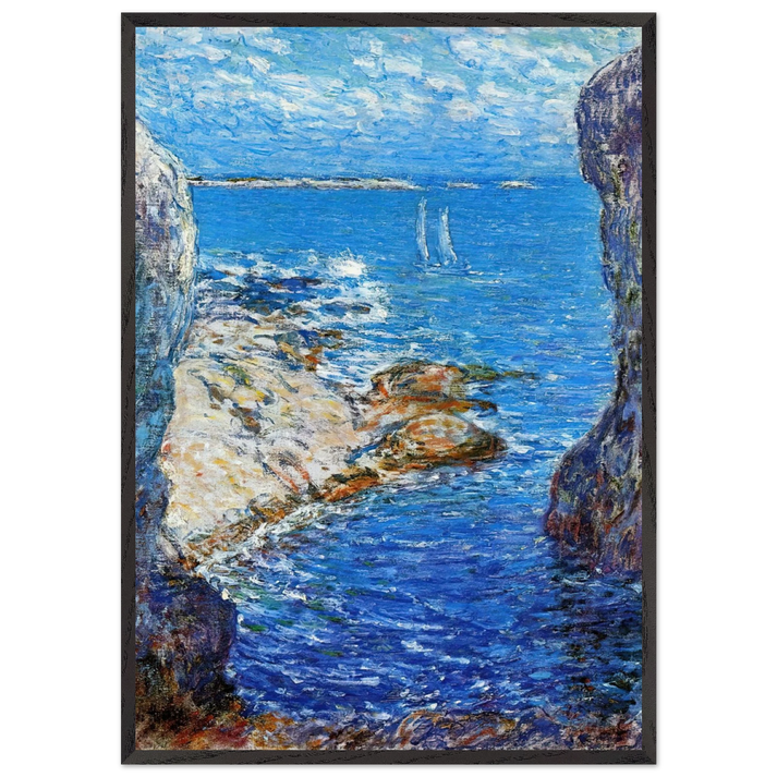 An Isles of Shoals Day - Childe Hassam 70x100 cm / 28x40 inches Framed Art Print – Black Wooden Frame