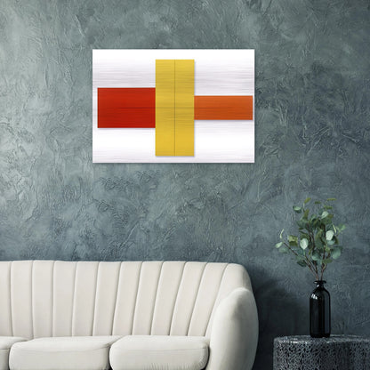 WITHIN RED YELLOW ORANGE 1981 - Robert Mangold Brushed Aluminum Print - 70x100 cm / 28x40 inches | Robert Mangold Aluminum Print | Robert Mangold Prints