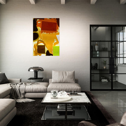 Abstract Painting with Boxes 2 - 1963 - Ronnie Landfield Brushed Aluminum Print - 70x100 cm / 28x40 inches | Ronnie Landfield Aluminum Print | Ronnie Landfield Prints