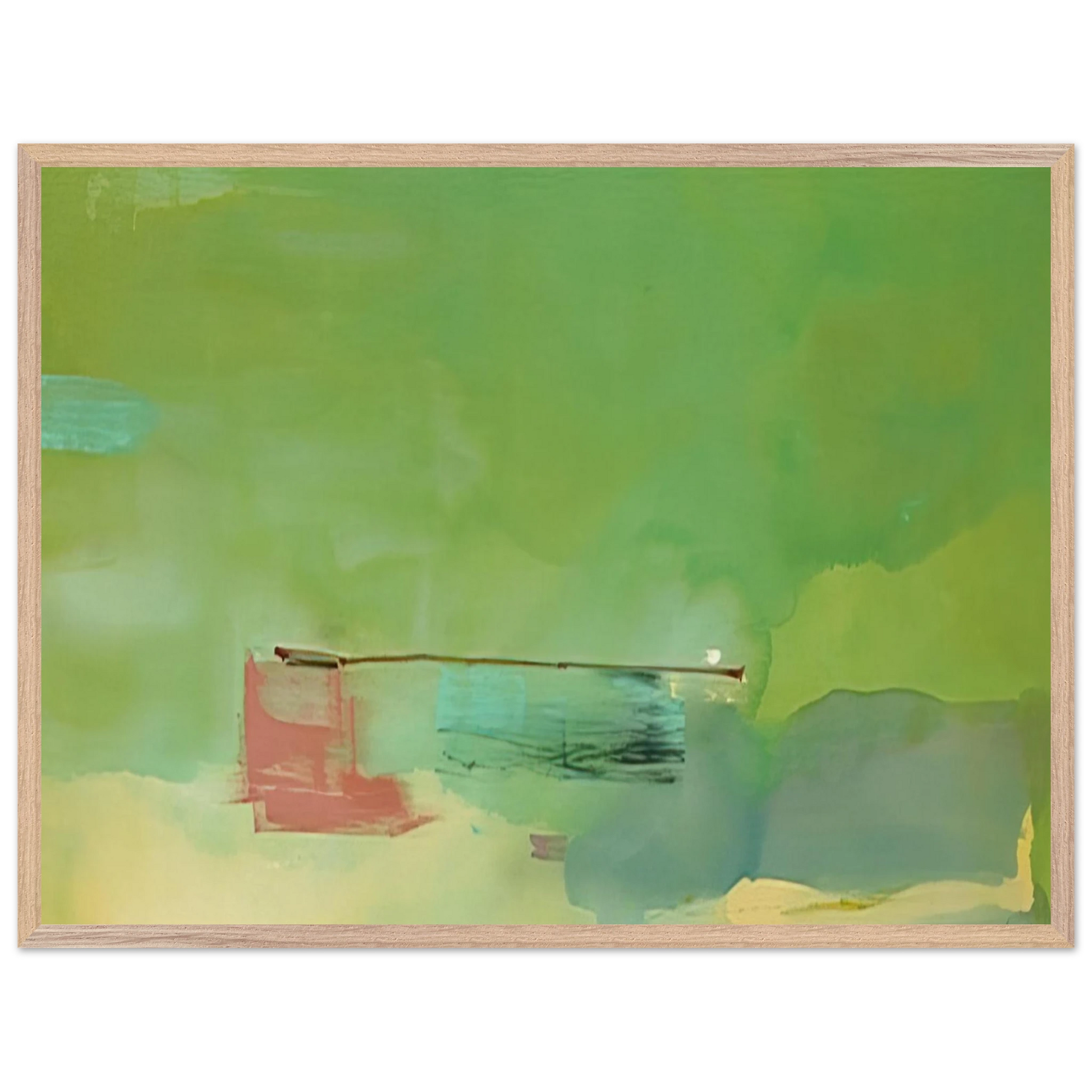 Helen Frankenthaler - Springscape - 1975 Wall art - 27x35 cm / 11x14 inches - Premium Wooden Framed Poster With Fine Art Paper-canvas - White frame