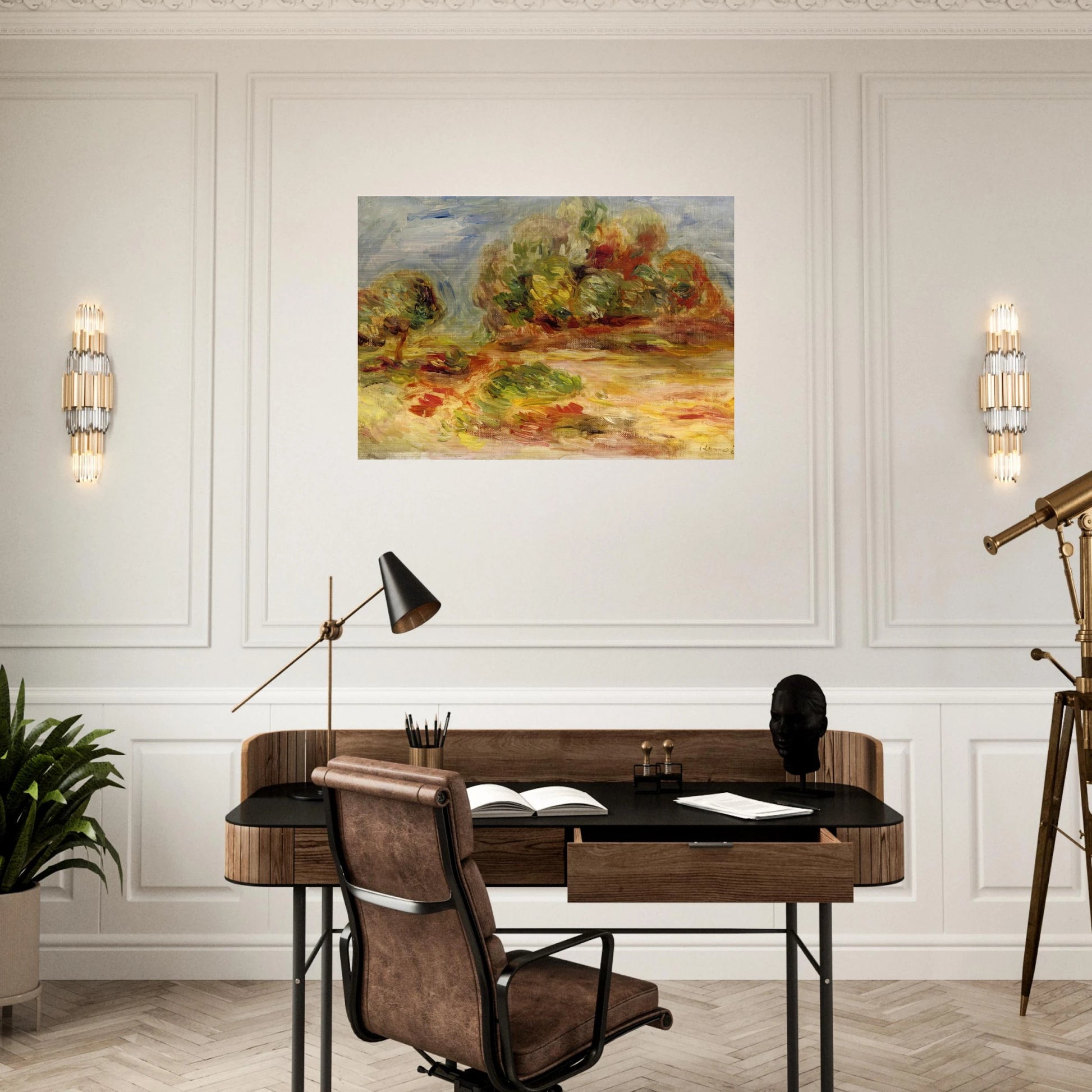 Cagnes Landscape - Pierre-Auguste Renoir Brushed Aluminum Print - 70x100 cm / 28x40 inches | Pierre-Auguste Renoir Aluminum Print | Pierre-Auguste Renoir Prints