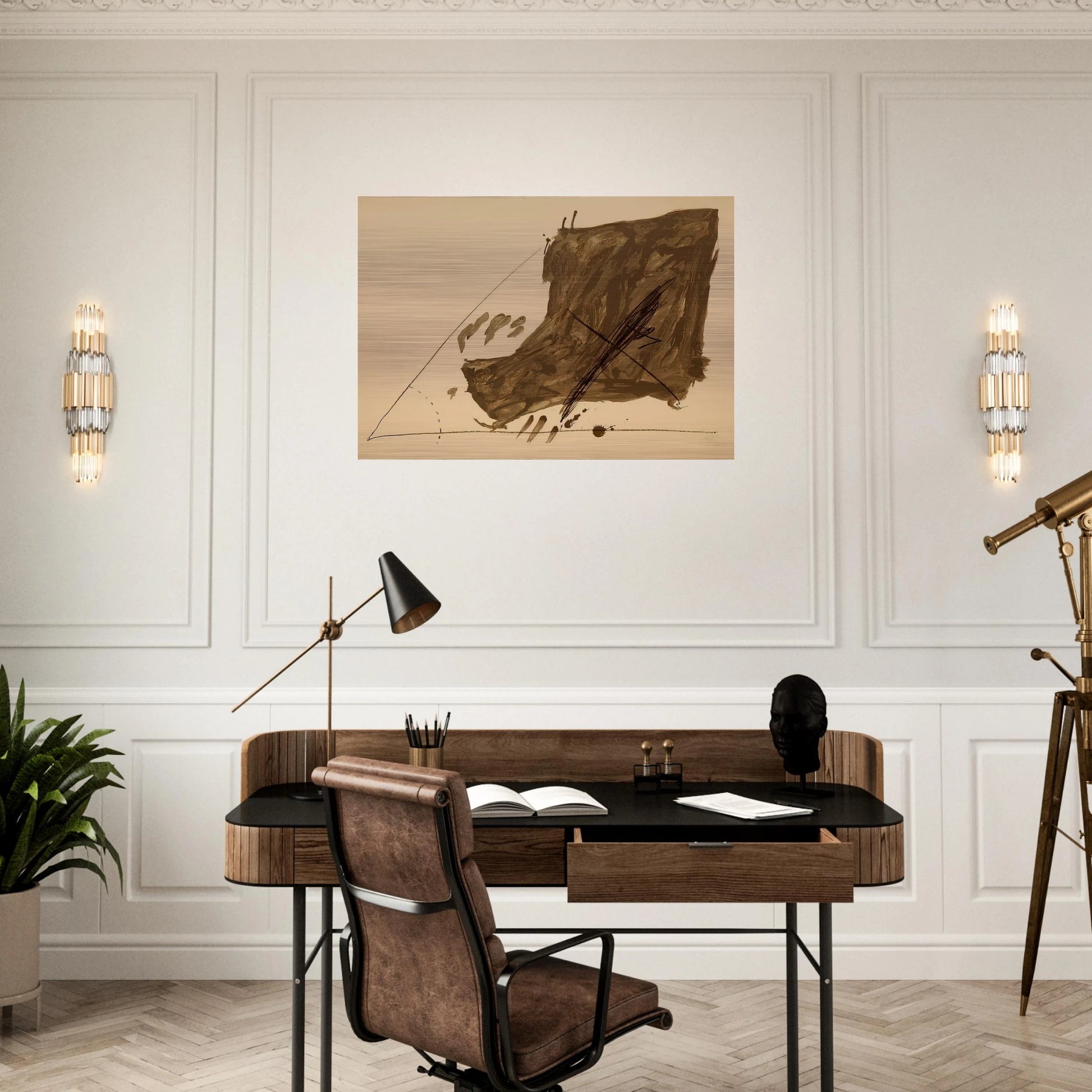 ANGLE ET TACHES 1968 - Antoni Tapies Brushed Aluminum Print - 70x100 cm / 28x40 inches | Antoni Tapies Aluminum Print | Antoni Tapies Prints