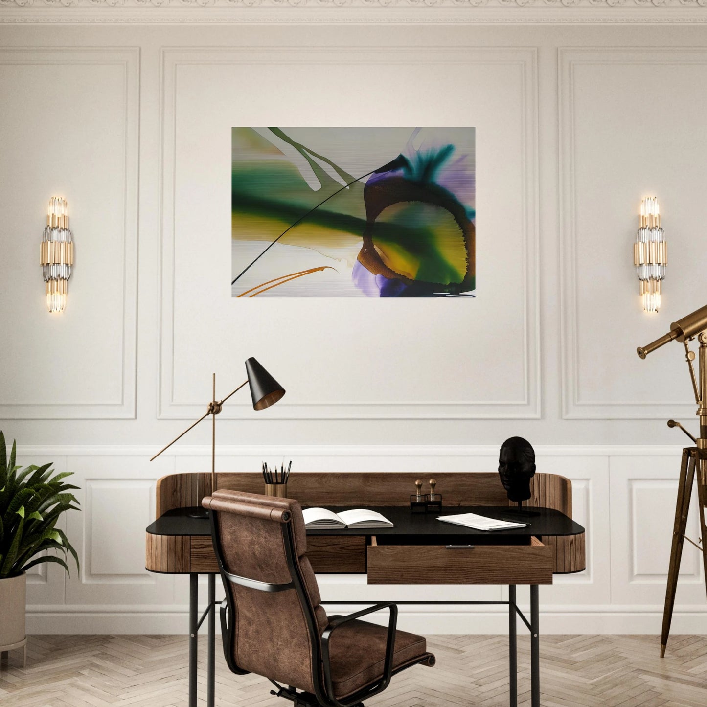 Phenomena Amber Sight - Paul Jenkins Brushed Aluminum Print - 70x100 cm / 28x40 inches | Paul Jenkins Aluminum Print | Paul Jenkins Prints