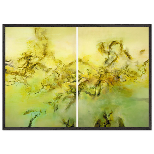 27 10 2002 2002 - Zao Wou-Ki 70x100 cm / 28x40 inches Framed Art Print – Black Wooden Frame