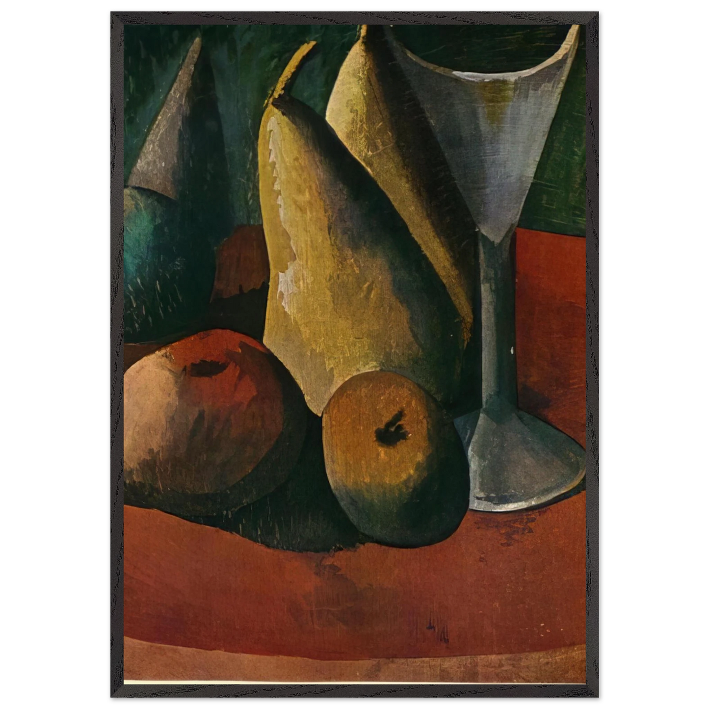 Glass and fruits - Pablo Picasso 70x100 cm / 28x40 inches Framed Art Print – Black Wooden Frame