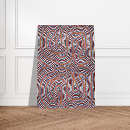 Untitled Narripi Worm Dreaming - 1996 - Clifford Possum Tjapaltjarri Brushed Aluminum Print - 70x100 cm / 28x40 inches | Clifford Possum Tjapaltjarri Aluminum Print | Clifford Possum Tjapaltjarri Prints