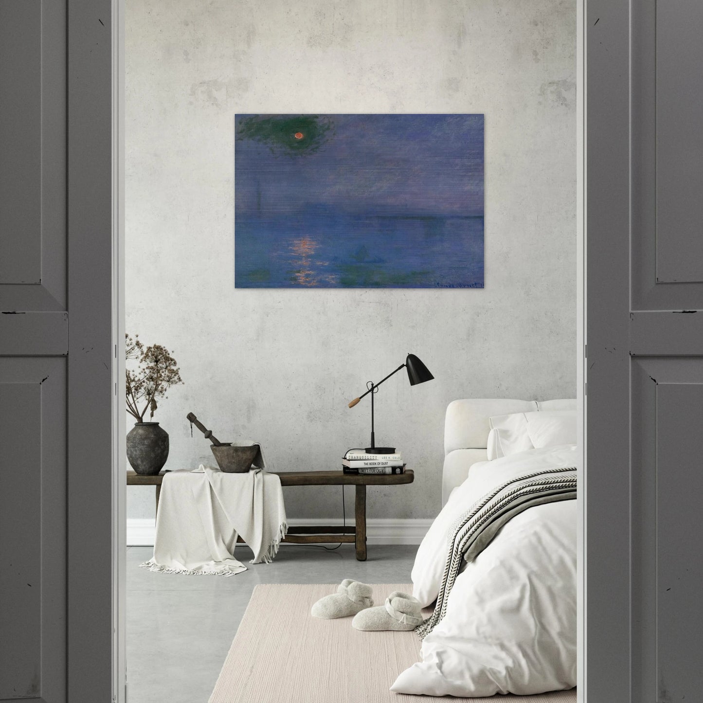 Charing Cross Bridge, Fog on the Themes - claude monet Brushed Aluminum Print - 70x100 cm / 28x40 inches | claude monet Aluminum Print | claude monet Prints