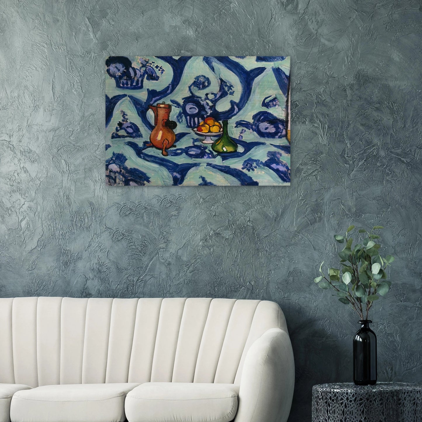 STILL LIFE WITH BLUE TABLECLOTH 1906 - Henri Matisse Brushed Aluminum Print - 70x100 cm / 28x40 inches | Henri Matisse Aluminum Print | Henri Matisse Prints