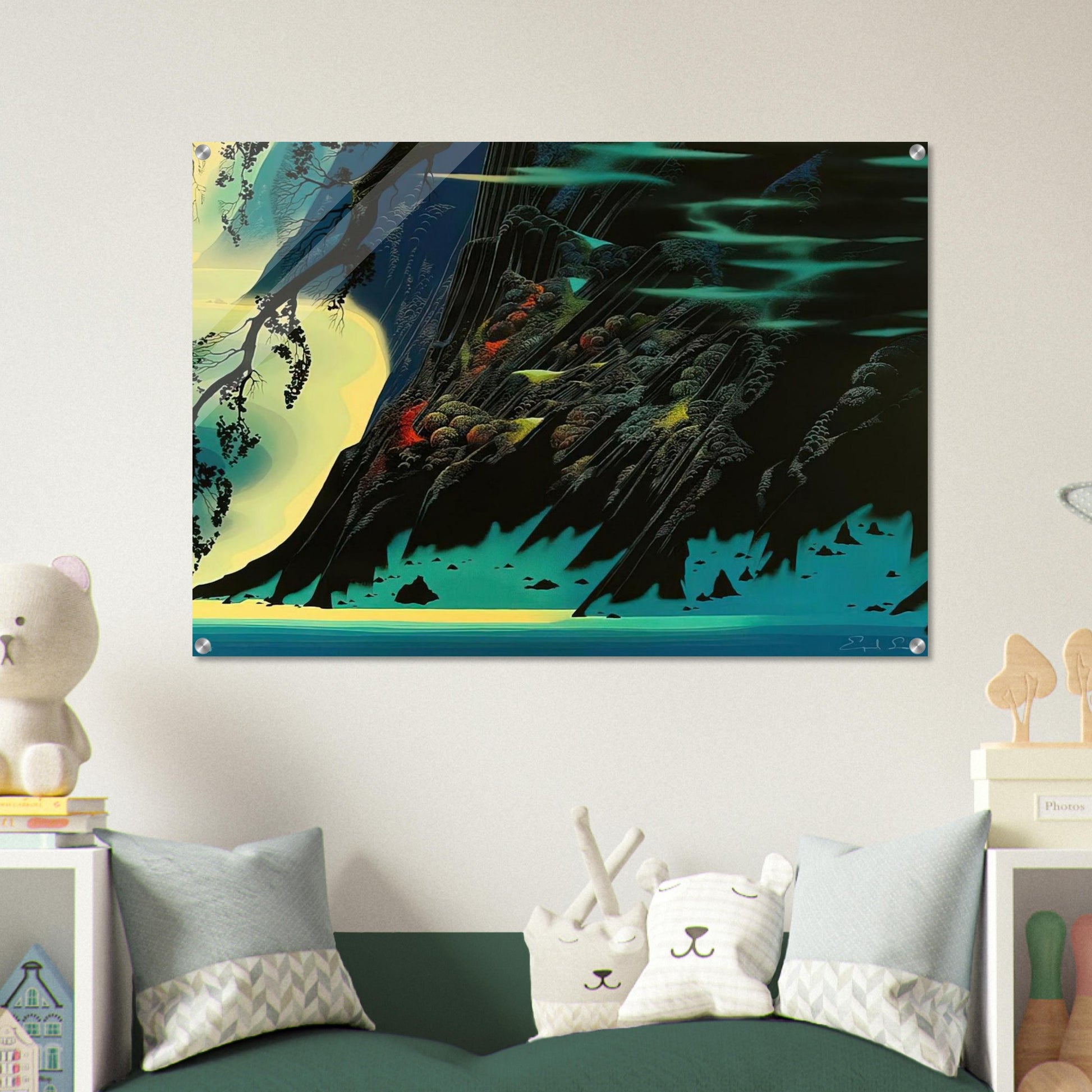 Coastal Magic - Eyvind Earle Acrylic Print - 70x100 cm / 28x40″ inches