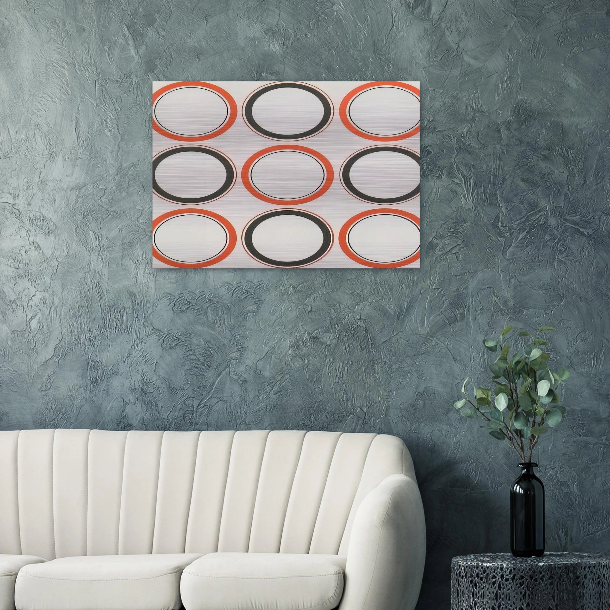 Cercle rouge et noir - 1980 - Antonio Asis Brushed Aluminum Print - 70x100 cm / 28x40 inches | Antonio Asis Aluminum Print | Antonio Asis Prints