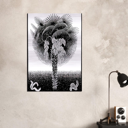 PALM TREE - MC Escher Brushed Aluminum Print - 70x100 cm / 28x40 inches | MC Escher Aluminum Print | MC Escher Prints