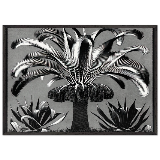 PALM - MC Escher 70x100 cm / 28x40 inches Framed Art Print – Black Wooden Frame | Maurits Cornelis Escher Prints