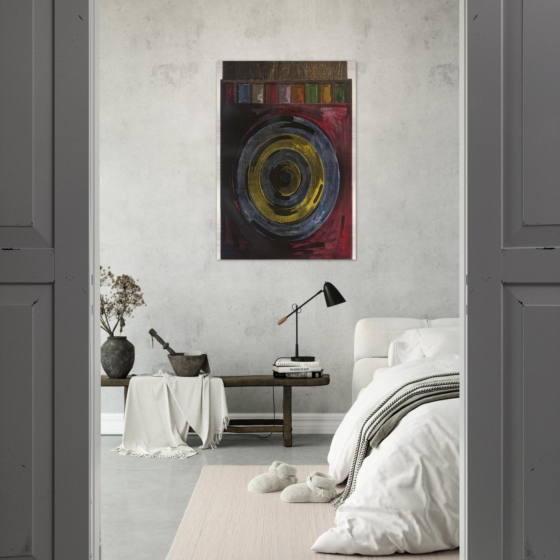 TARGET WITH PLASTER CASTS UNIVERSAL LIMITED ART EDITIONS 208 - Jasper Johns Brushed Aluminum Print - 70x100 cm / 28x40 inches | Jasper Johns Aluminum Print | Jasper Johns Prints