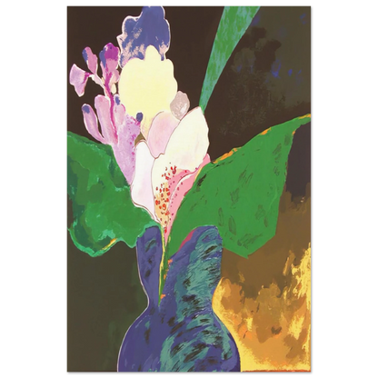 Blue Vase With Flowers - 2002 - Aldemir Martins Art Prints - 100x150 cm / 40x60″ inches | Aldemir Martins Poster | Aldemir Martins Prints