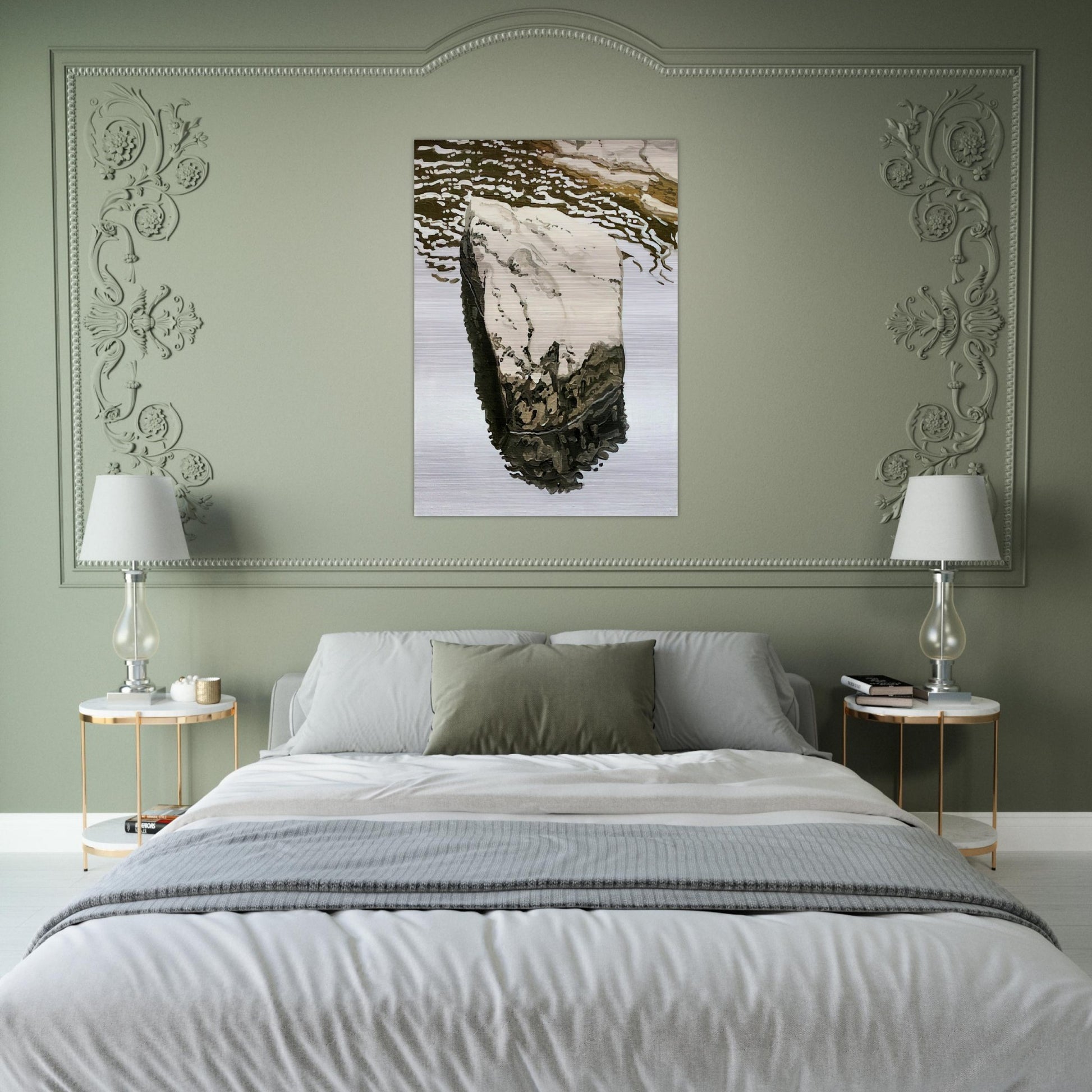Study for Flat Boulder Reflected - 1986 - Neil Welliver Brushed Aluminum Print - 70x100 cm / 28x40 inches | Neil Welliver Aluminum Print | Neil Welliver Prints