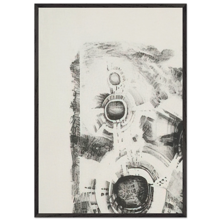 SECOND STONE 1962 - Lee Bontecou 70x100 cm / 28x40 inches Framed Art Print – Black Wooden Frame