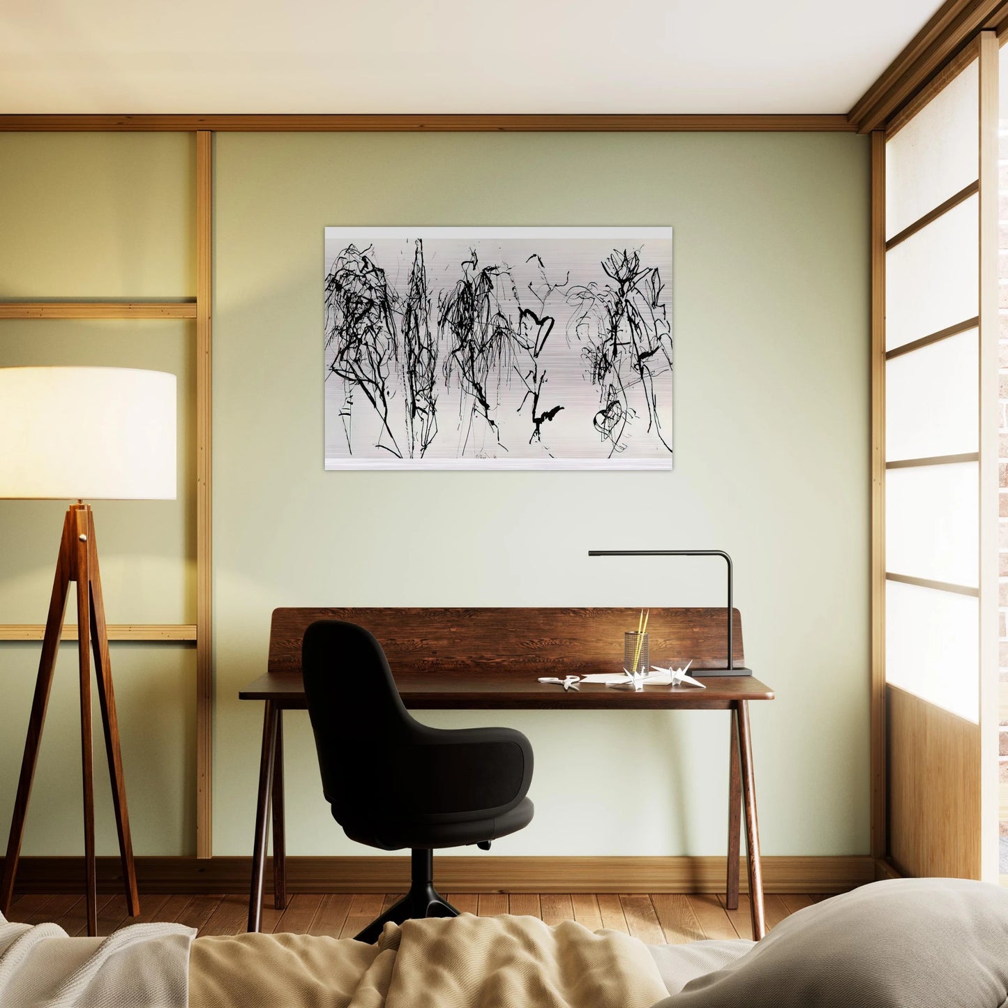 Summer Scroll #8 Five Kinds of Hydra Trees - 1986 - Brice Marden Brushed Aluminum Print - 70x100 cm / 28x40 inches | Brice Marden Aluminum Print | Brice Marden Prints