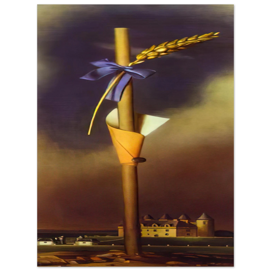 Salvador Dali - BLUE KNOT AND EAR OF WHEAT NEXT TO THE CASTLE  75x100 cm / 30x40inches Fine Art Poster