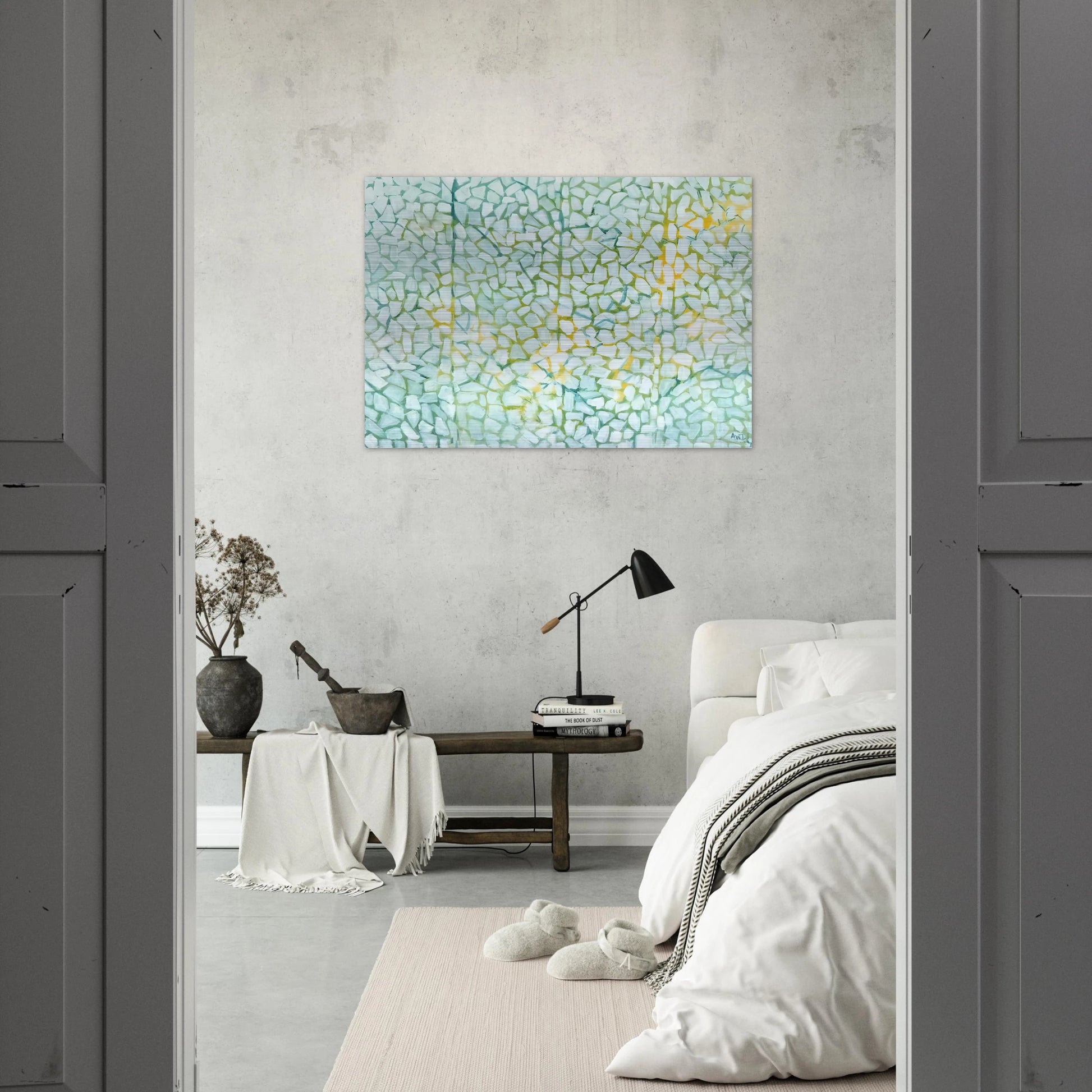 WHITE DAISIES RHAPSODY 1973 - Alma Woodsey Thomas Brushed Aluminum Print - 70x100 cm / 28x40 inches | Alma Woodsey Thomas Aluminum Print | Alma Woodsey Thomas Prints