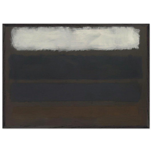 No 14 Horizontals White over Darks - 1961 - Mark Rothko 70x100 cm / 28x40 inches Framed Art Print – Black Wooden Frame