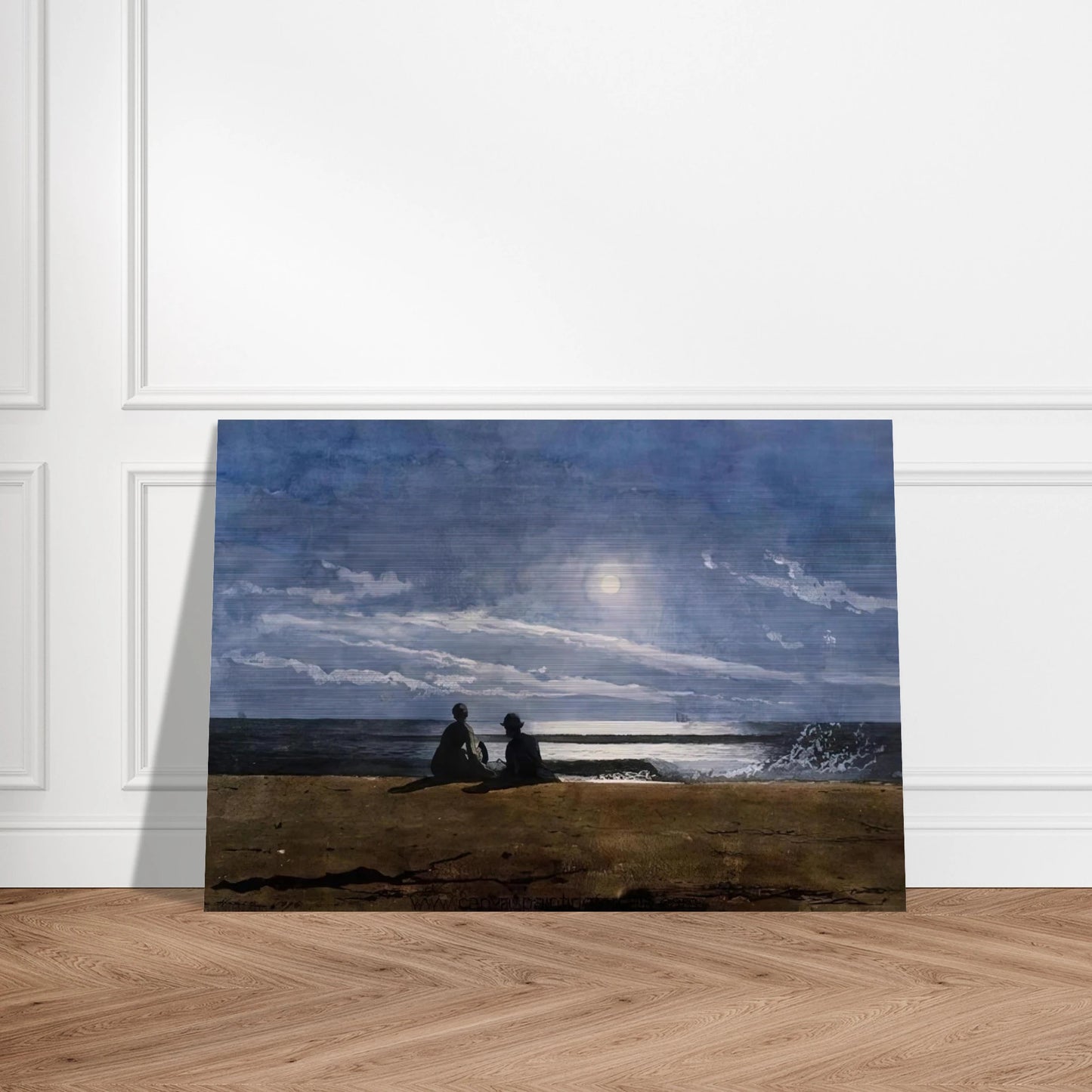 MOONLIGHT - Winslow Homer Brushed Aluminum Print - 70x100 cm / 28x40 inches | Winslow Homer Aluminum Print | Winslow Homer Prints