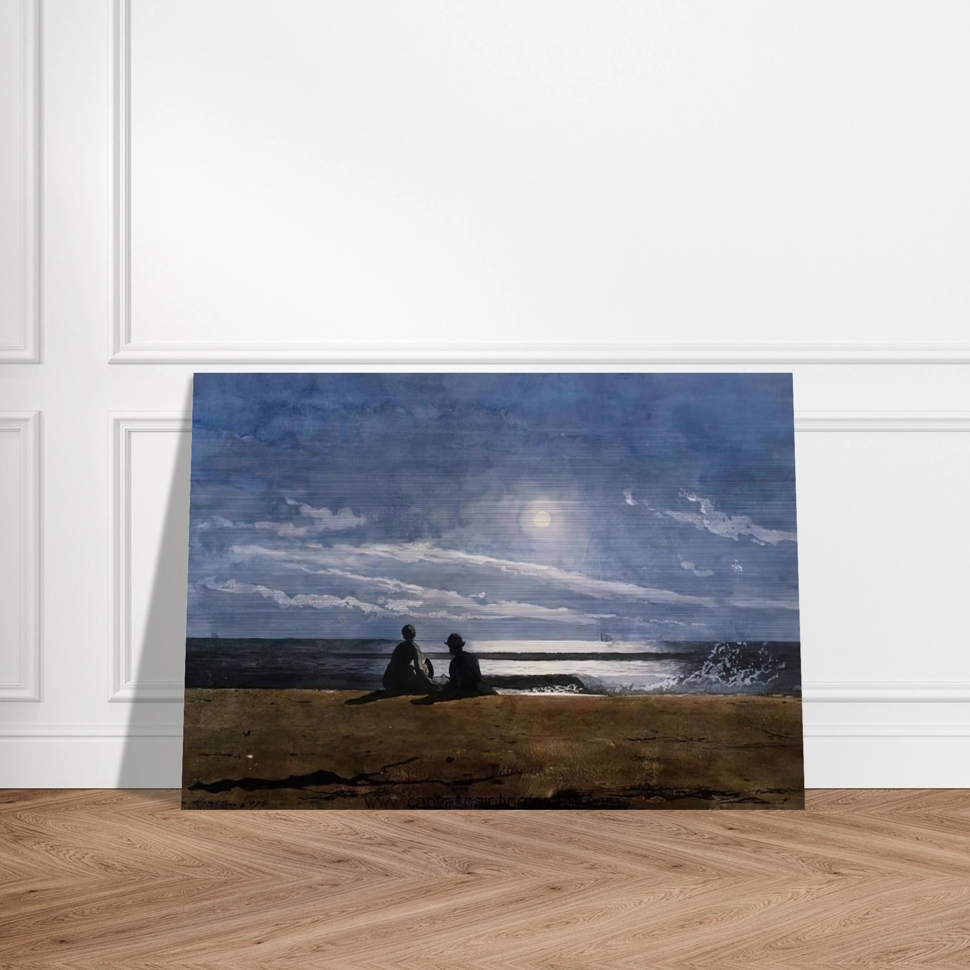 MOONLIGHT - Winslow Homer Brushed Aluminum Print - 70x100 cm / 28x40 inches | Winslow Homer Aluminum Print | Winslow Homer Prints