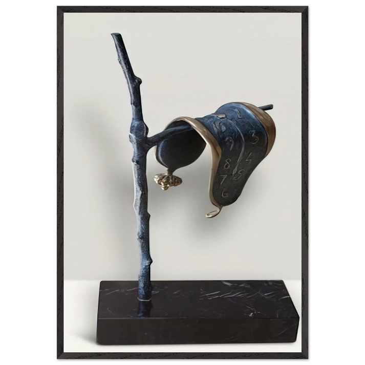 THE PERSISTENCE OF MEMORY 1980 - Salvador Dali 70x100 cm / 28x40 inches Framed Art Print – Black Wooden Frame