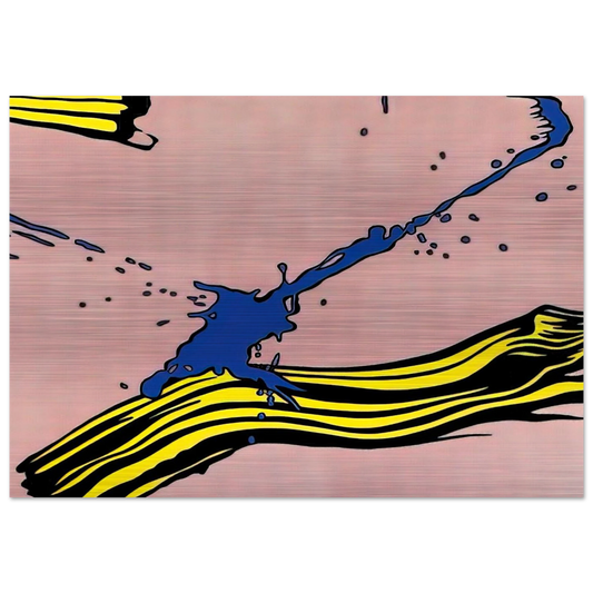 BRUSHSTROKE WITH SPATTER 1966 - Roy Lichtenstein Brushed Aluminum Print - 70x100 cm / 28x40 inches | Roy Lichtenstein Aluminum Print | Roy Lichtenstein Prints