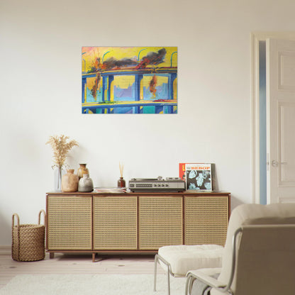 Sunset Crash - 1982 - Carlos Almaraz Brushed Aluminum Print - 70x100 cm / 28x40 inches | Carlos Almaraz Aluminum Print | Carlos Almaraz Prints