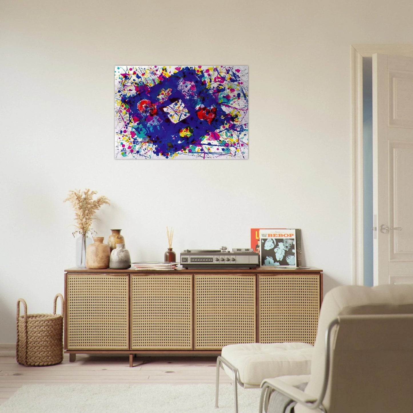 Untitled  SF 259  - Sam Francis Brushed Aluminum Print - 70x100 cm / 28x40 inches | Sam Francis Aluminum Print | Sam Francis Prints