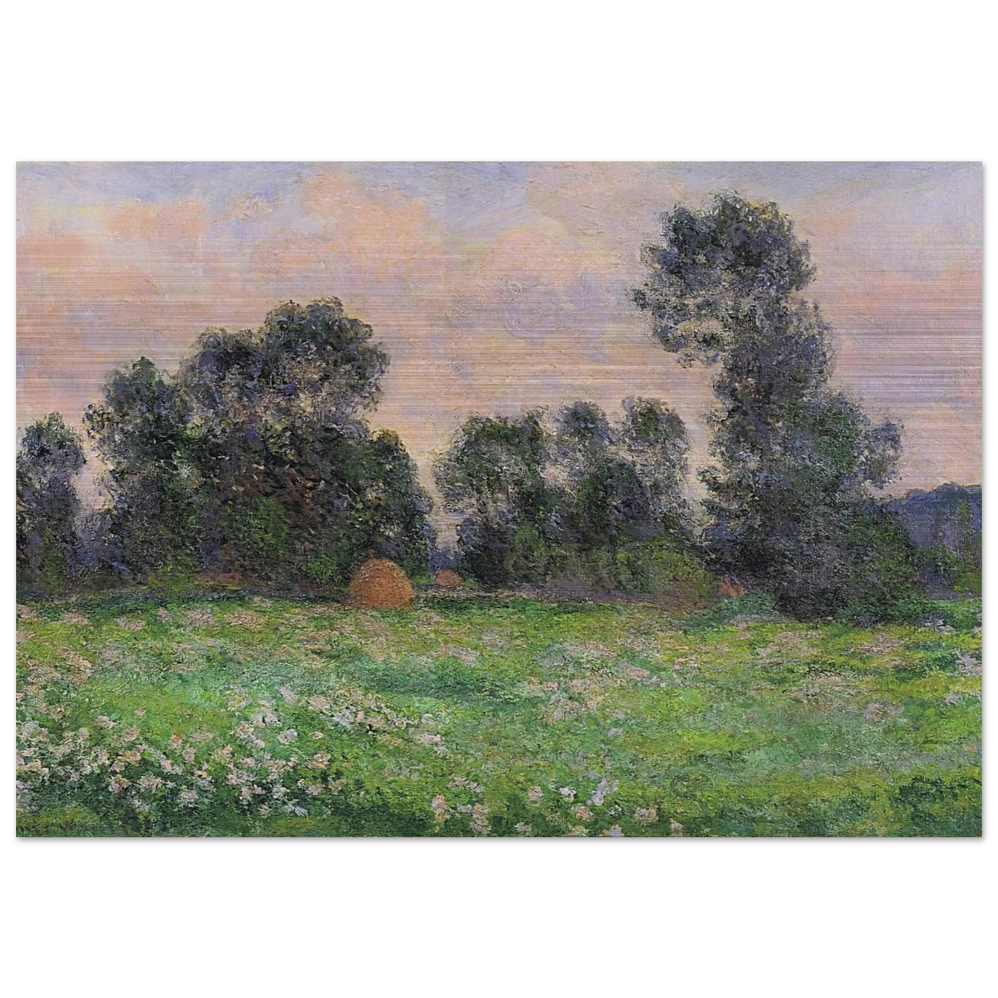 Meadow in Giverny - claude monet Brushed Aluminum Print - 70x100 cm / 28x40 inches | claude monet Aluminum Print | claude monet Prints