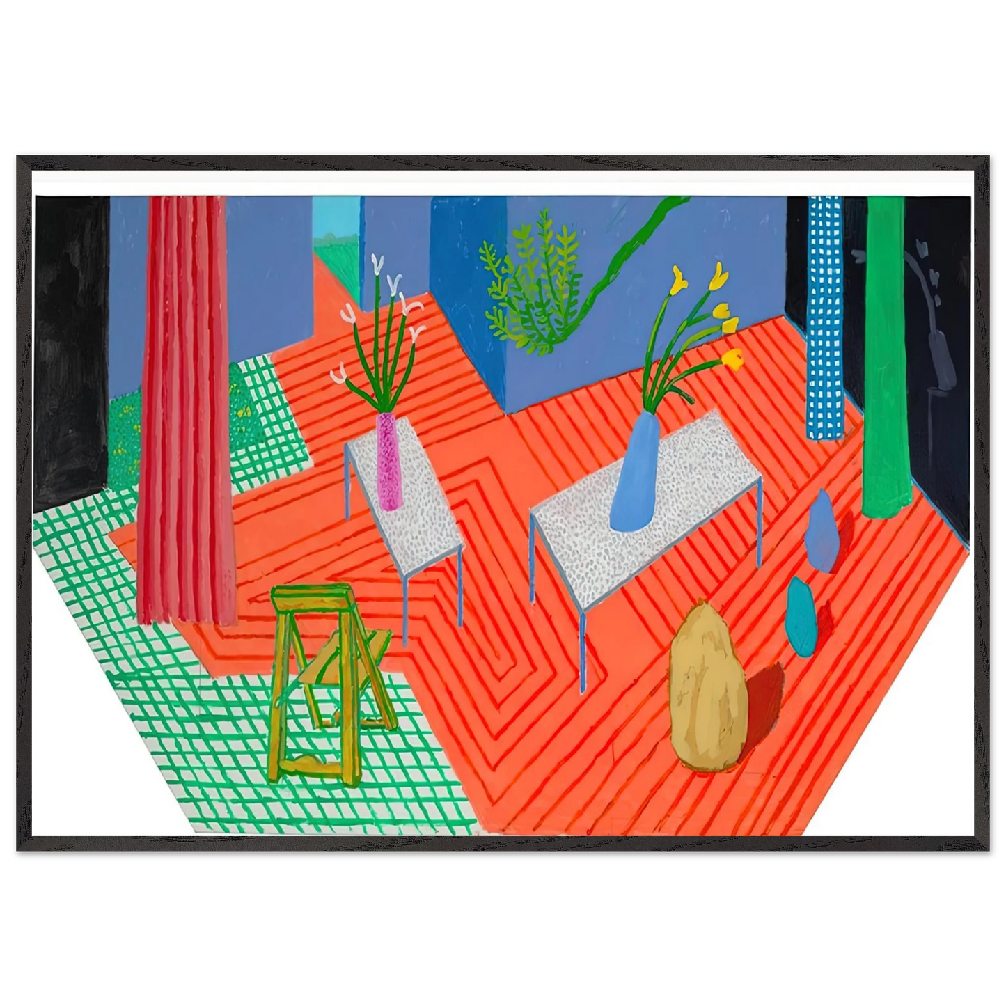 David Hockney - David Hockney Wall art - A1 (59.4 x 84.1  cm) - Premium Wooden Framed Poster With Fine Art Paper-canvas - Wood frame