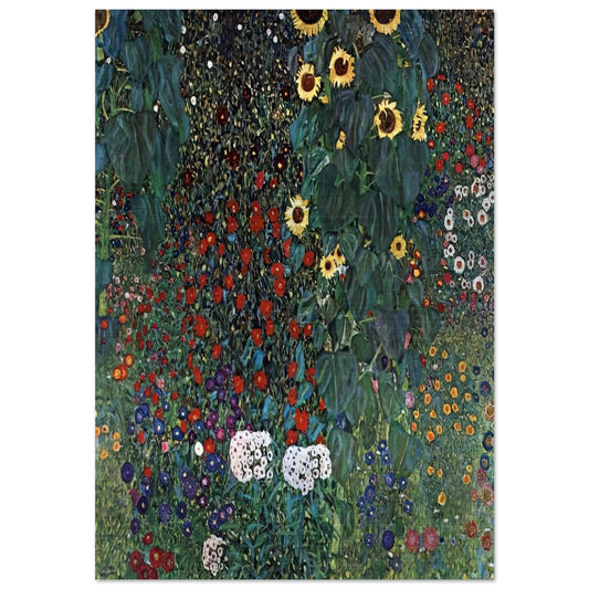 COUNTRY GARDEN WITH SUNFLOWERS 1906 - Gustav Klimt Brushed Aluminum Print - 70x100 cm / 28x40 inches | Gustav Klimt Aluminum Print | Gustav Klimt Prints