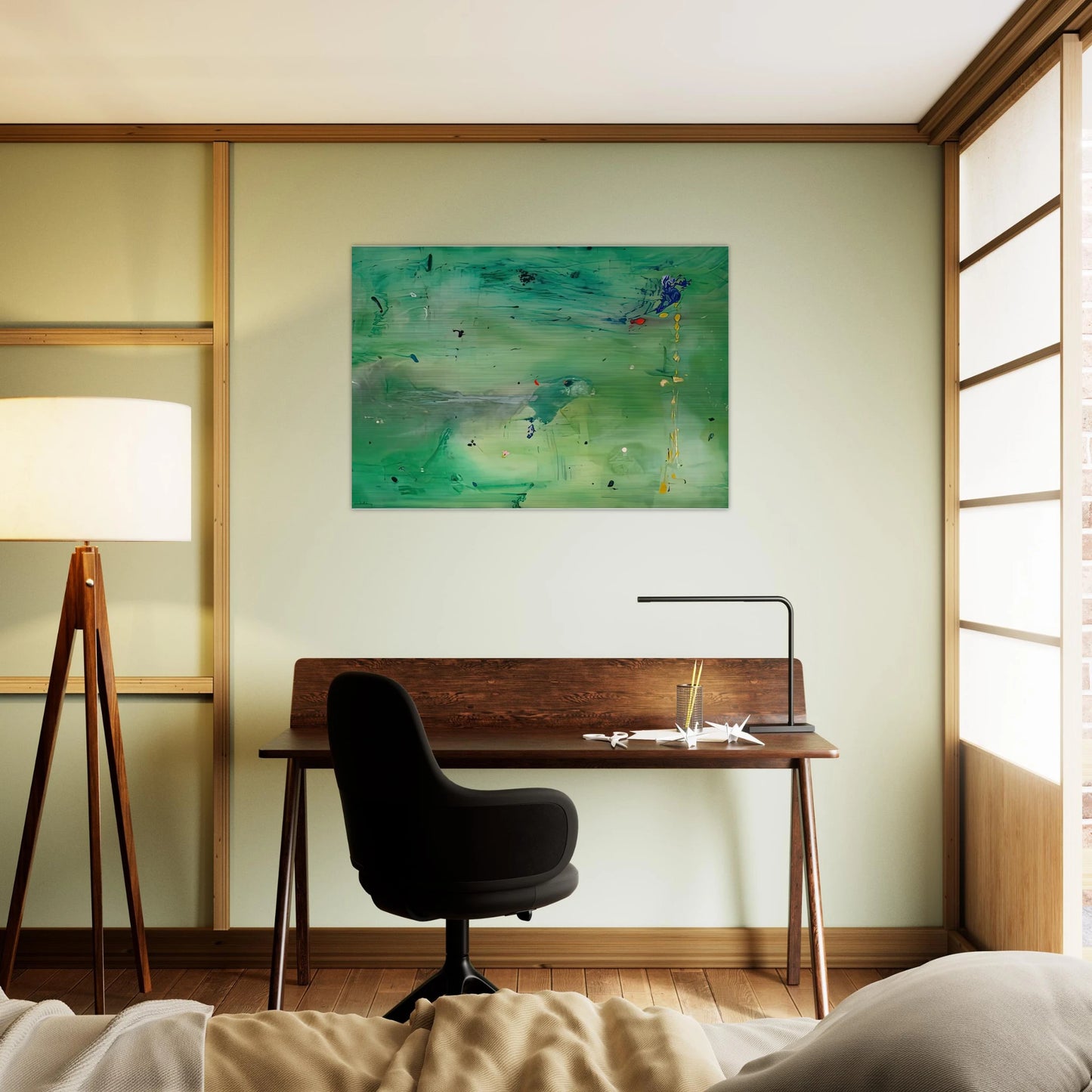 A Green Thought in a Green Shade, 1981- - Helen Frankenthaler Brushed Aluminum Print - 70x100 cm / 28x40 inches | Helen Frankenthaler Aluminum Print | Helen Frankenthaler Prints