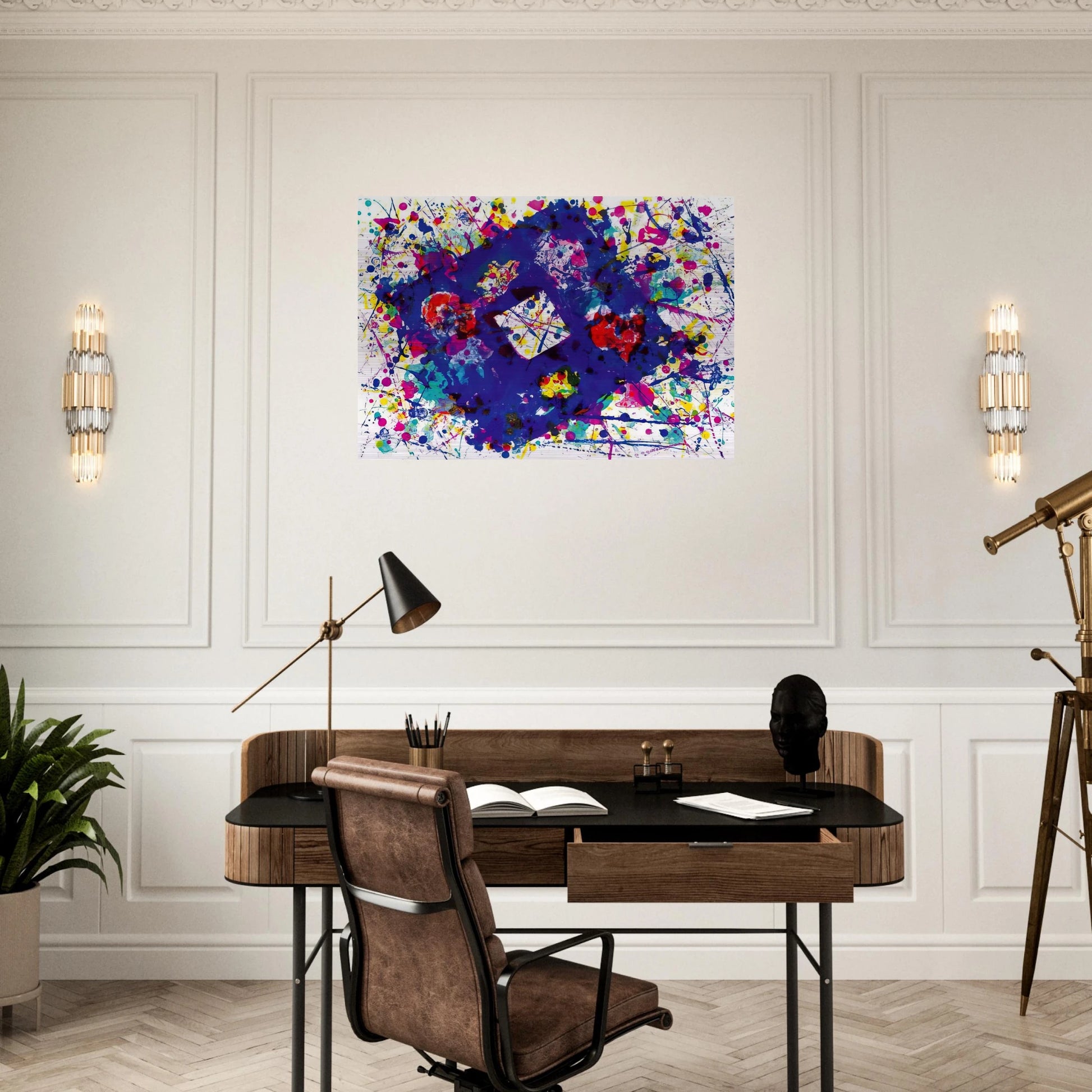 Untitled  SF 259  - Sam Francis Brushed Aluminum Print - 70x100 cm / 28x40 inches | Sam Francis Aluminum Print | Sam Francis Prints