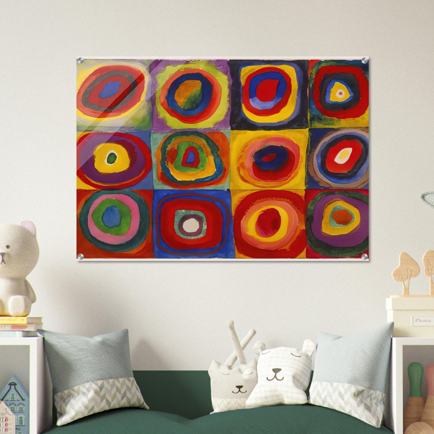 COLOR STUDY SQUARES WITH CONCENTRIC CIRCLES 1913 - Wassily Kandinsky Acrylic Print - 70x100 cm / 28x40″ inches | Wassily Kandinsky Wall Art | Wassily Kandinsky Prints
