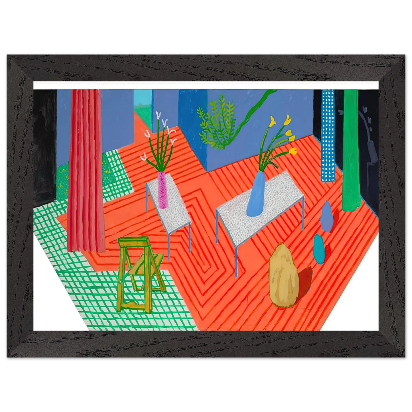 David Hockney - David Hockney Wall art - 27x35 cm / 11x14 inches - Premium Wooden Framed Poster With Fine Art Paper-canvas - White frame